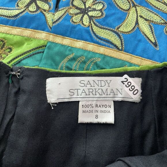 Vintage Sandy Starkman Skirt Sz 8 Green Pencil Gypsie Fairy Boho Whimsical Funky - Picture 9 of 9